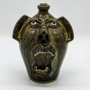 Half-Gallon Alkaline-Glazed Face Jug